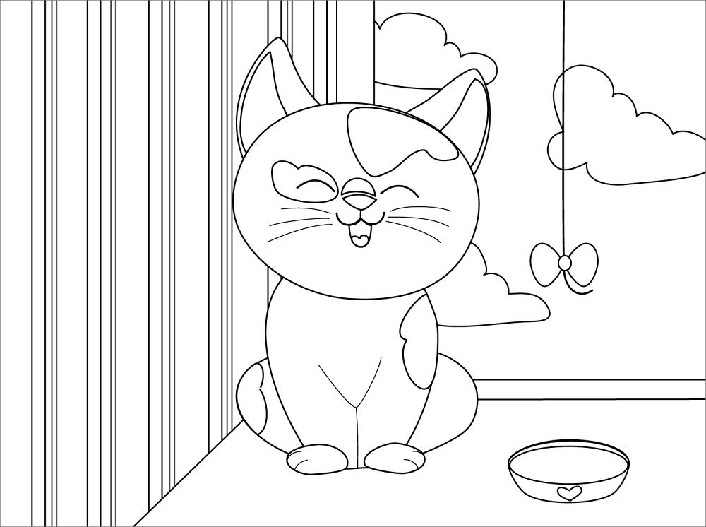 Cute Cat Coloring Page Md Coloring Page — Free Printable — free printable coloring page
