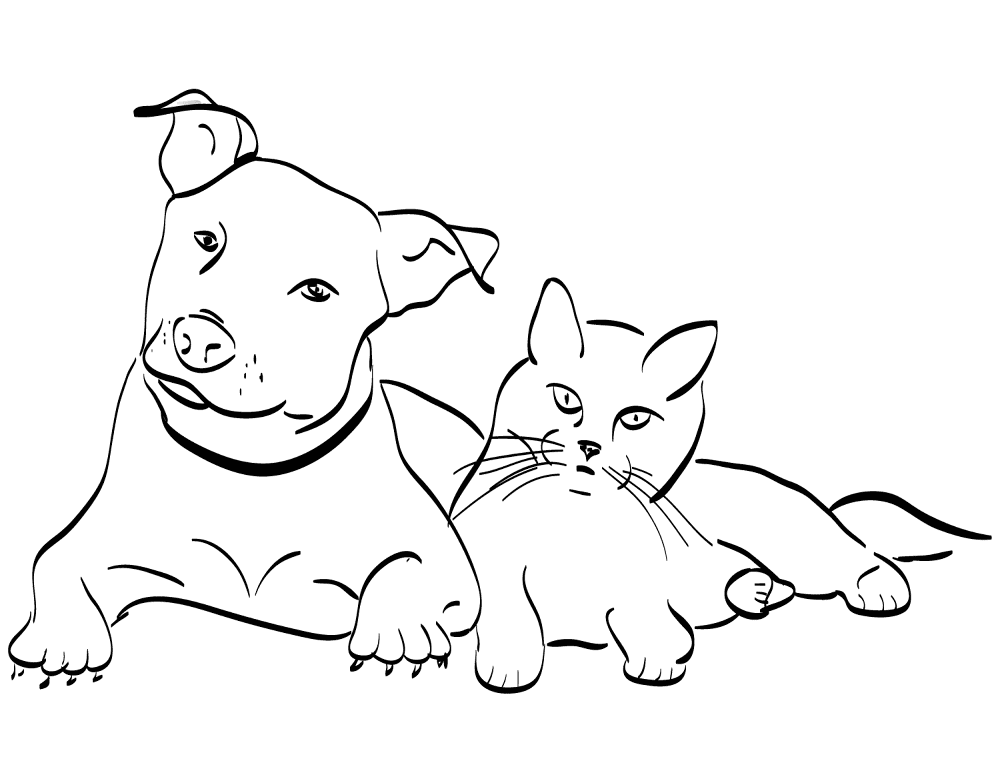 Dog And Cat Coloring Page Md Coloring Page — Free Printable — free printable coloring page