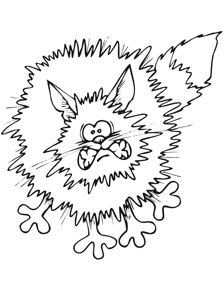 Frightened Cartoon Black Cat Coloring Page Md Coloring Page — Free Printable — free printable coloring page