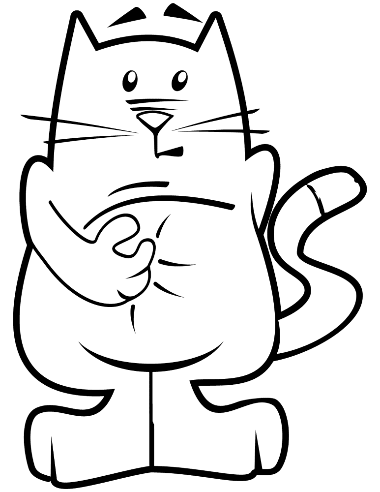 Funny Cat 2 Coloring Page Md Coloring Page — Free Printable — free printable coloring page