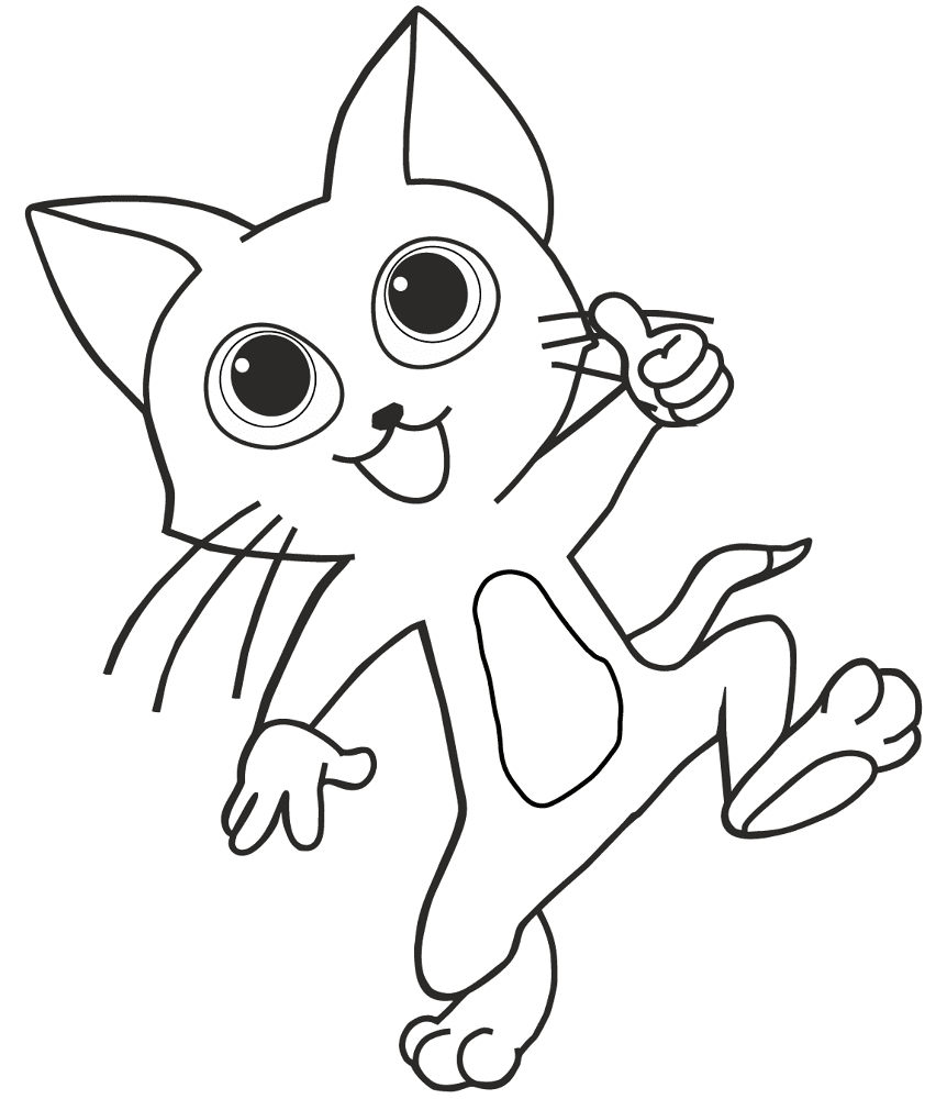 Funny Cat Coloring Page Md Coloring Page — Free Printable — free printable coloring page