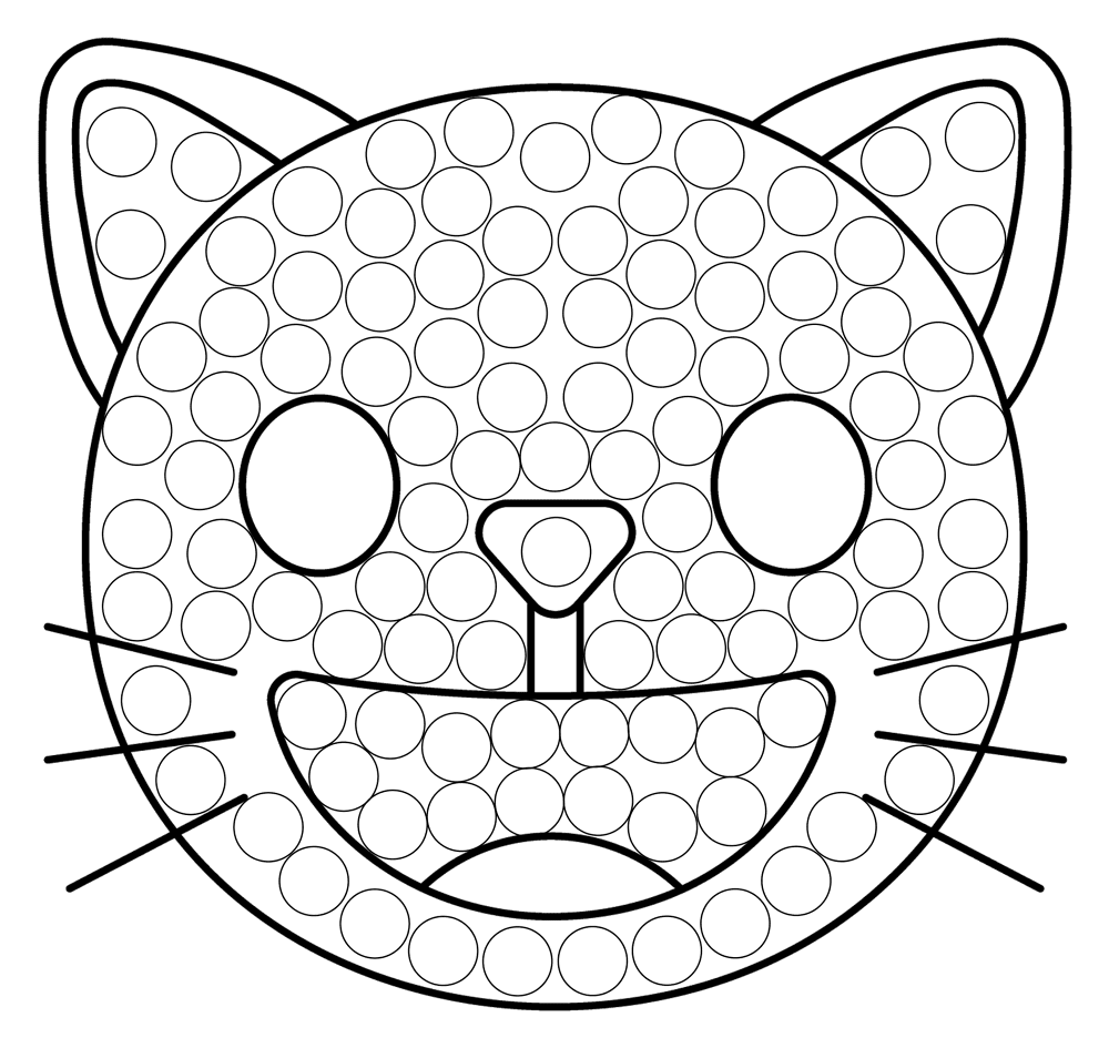 Grinning Cat Dot Marker Coloring Page Md Coloring Page — Free Printable — free printable coloring page