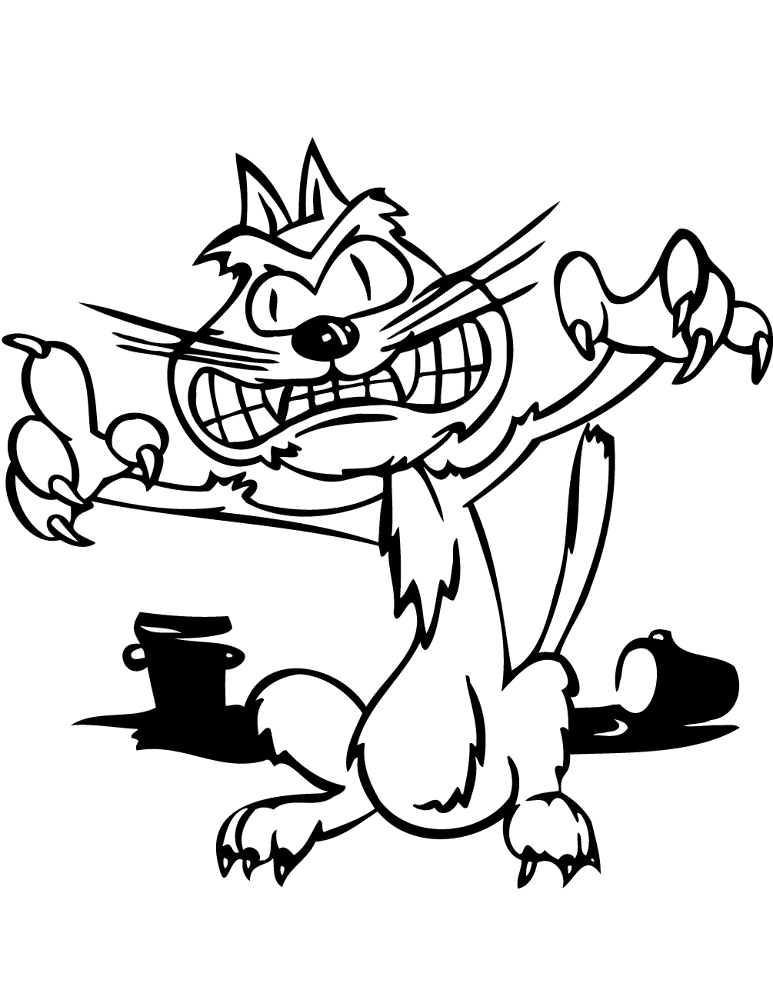Scary Halloween Cat Coloring Page Md Coloring Page — Free Printable — free printable coloring page