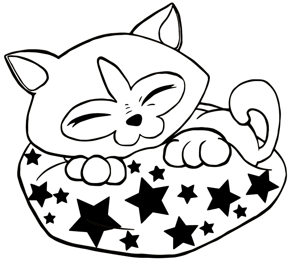 Sleeping Cat Coloring Page Md Coloring Page — Free Printable — free printable coloring page