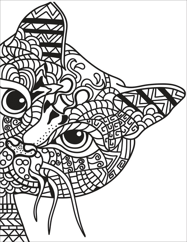 Zentangle Cat 7 Coloring Page Md Coloring Page — Free Printable — free printable coloring page