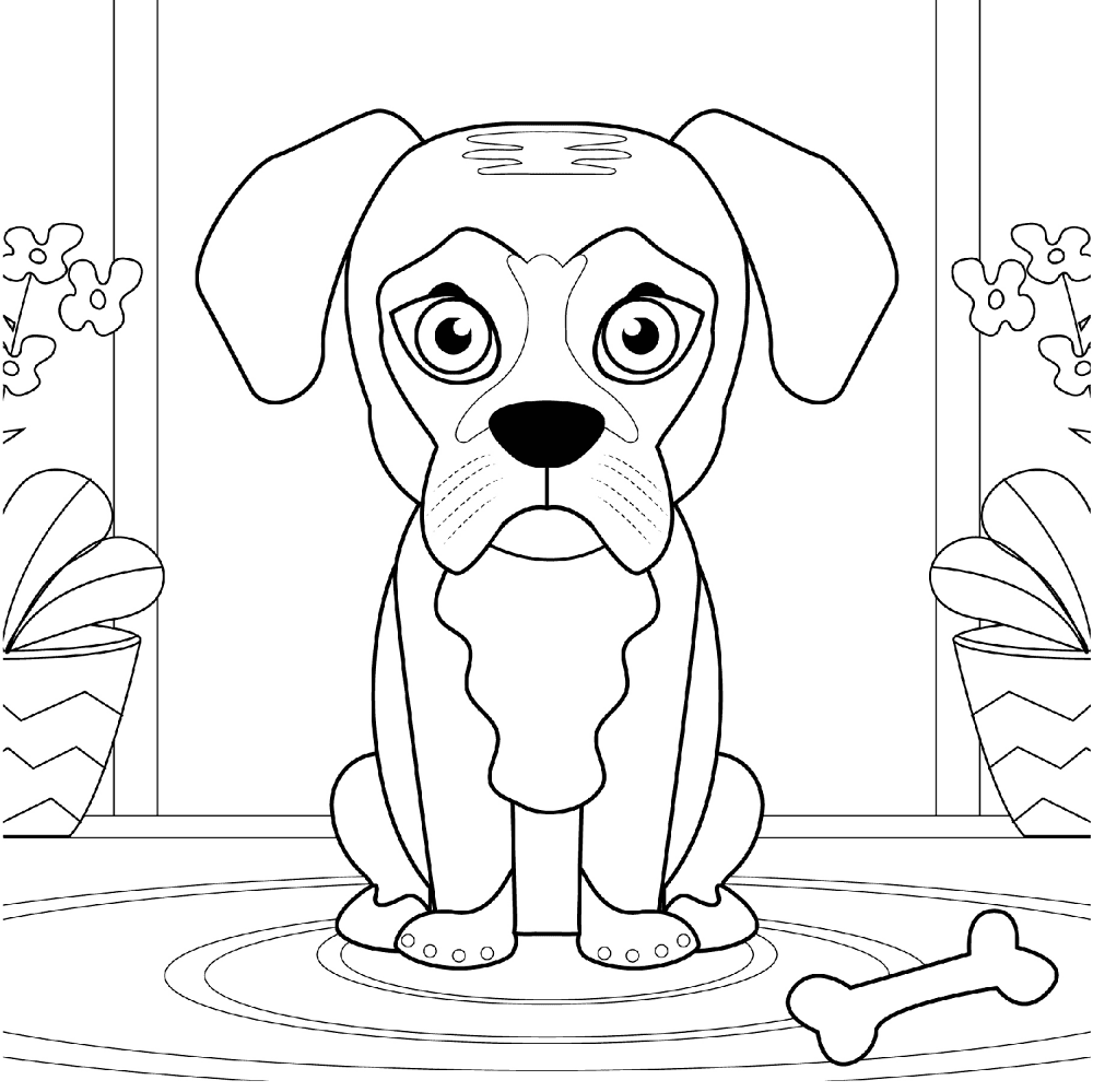 Boxer Dog 2 Coloring Page Md Coloring Page — Free Printable — free printable coloring page