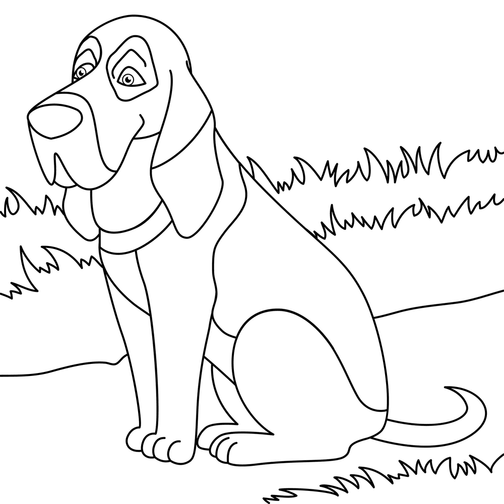 Cartoon Bloodhound 2 Coloring Page Md Coloring Page — Free Printable — free printable coloring page