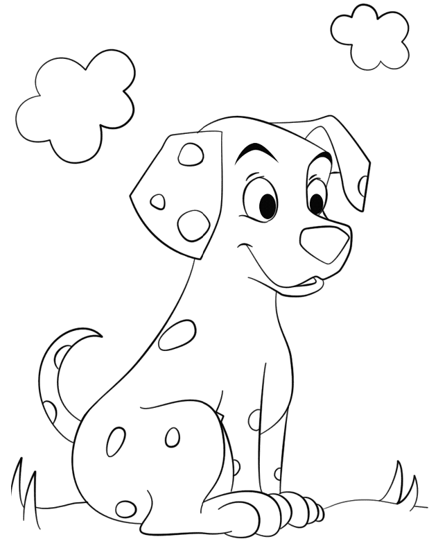 Cute Dalmatian Dog Coloring Page Md Coloring Page — Free Printable — free printable coloring page