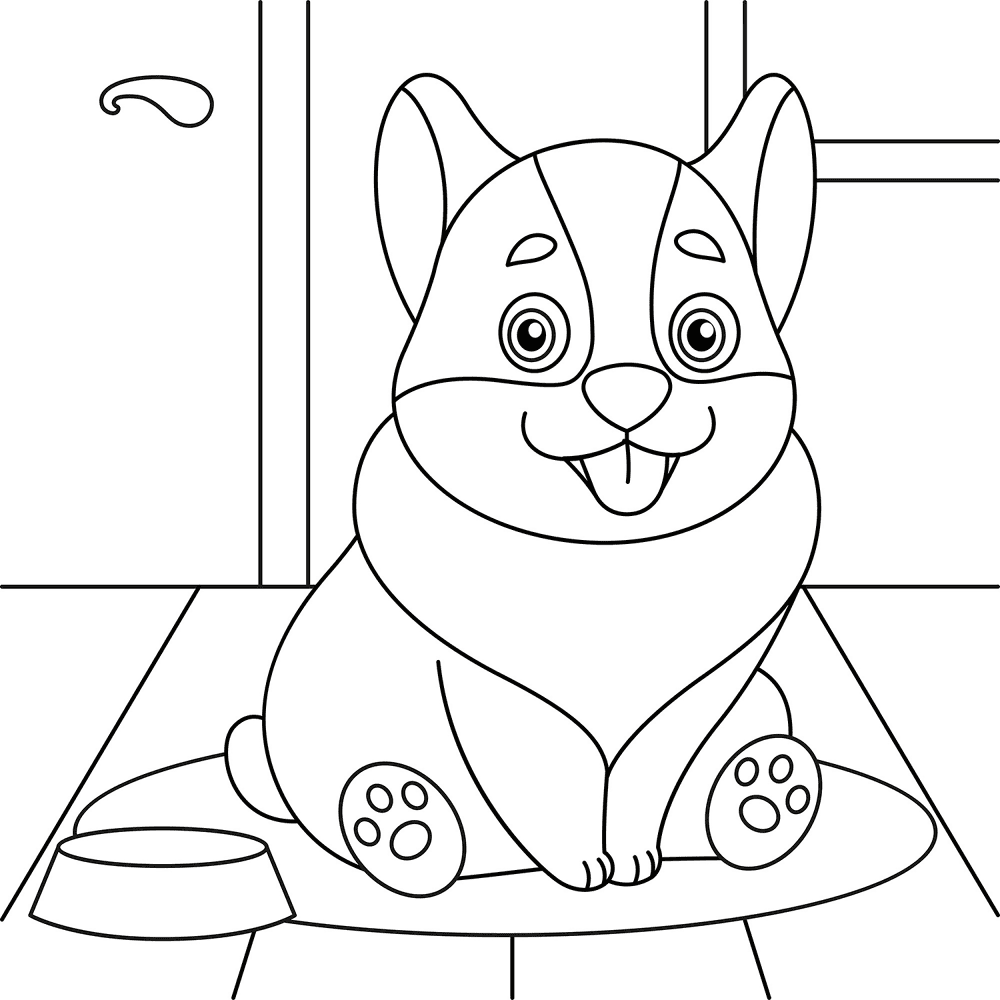 Cute Dog 2 Coloring Page Md Coloring Page — Free Printable — free printable coloring page