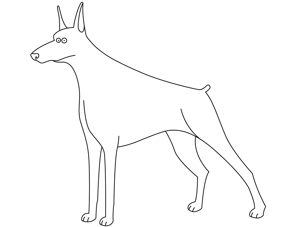 Funny Doberman Coloring Page Md Coloring Page — Free Printable — free printable coloring page