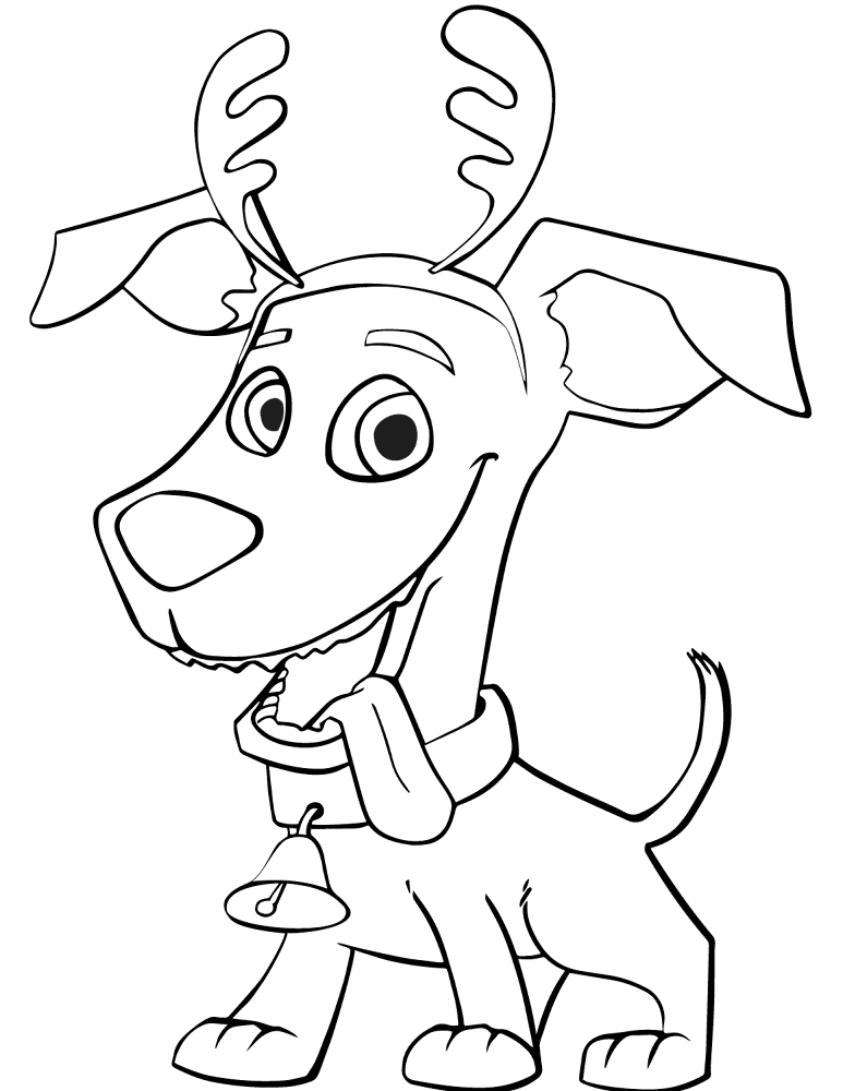 Funny Dog With Antlers Coloring Page Md Coloring Page — Free Printable — free printable coloring page