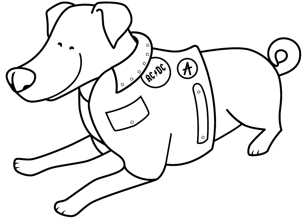 Funny Jack Russell Terrier In Acdc Jacket Coloring Page Md Coloring Page — Free Printable — free printable coloring page