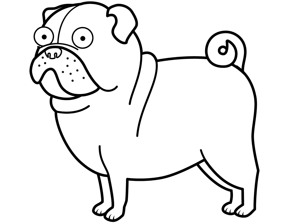 Funny Pug Coloring Page Md Coloring Page — Free Printable — free printable coloring page