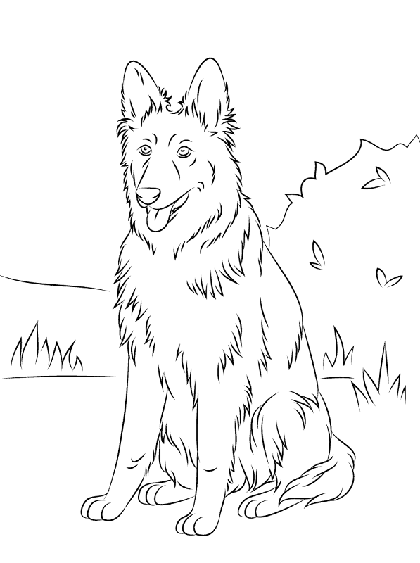 German Shepherd Coloring Page Md Coloring Page — Free Printable — free printable coloring page