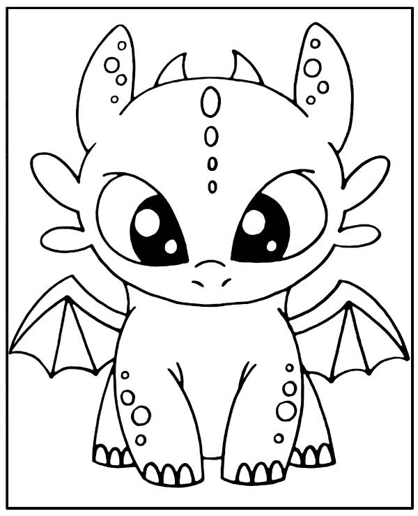 Dragon Toothless Little Coloring Page Coloring Page — Free Printable — free printable coloring page