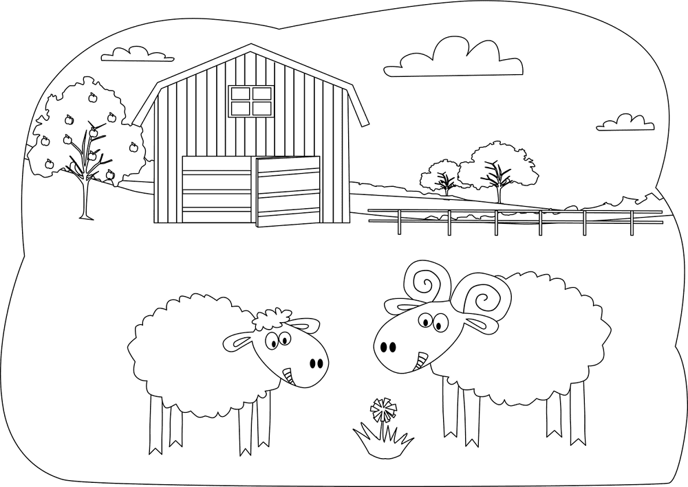 Animals On The Farm Sheep Coloring Page Md Coloring Page — Free Printable — free printable coloring page