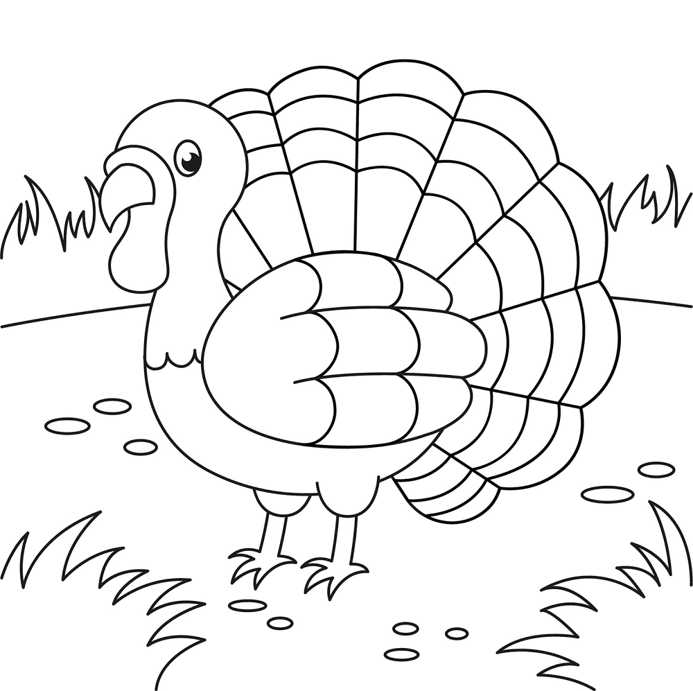 Cartoon Turkey 2 Coloring Page Md Coloring Page — Free Printable — free printable coloring page