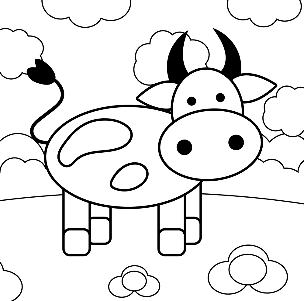 Cow 2 Coloring Page Md Coloring Page — Free Printable — free printable coloring page