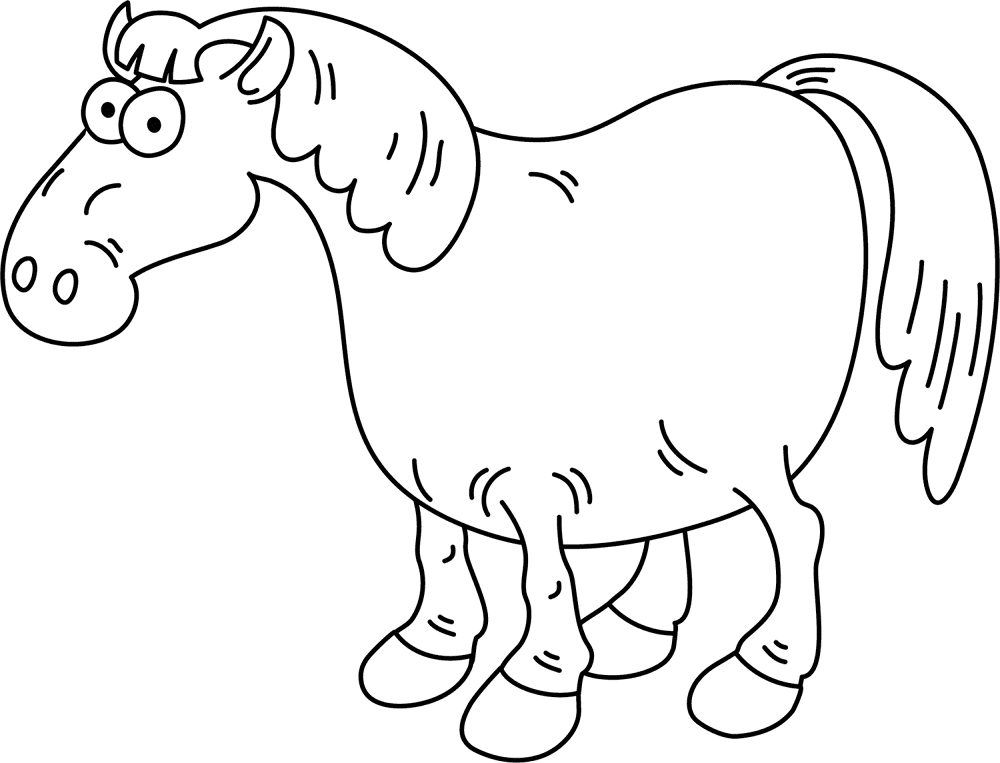 Funny Horse Coloring Page Md Coloring Page — Free Printable — free printable coloring page