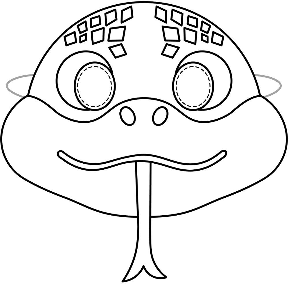 Chameleon Rainforest Animal Paper Mask Md Coloring Page — Free Printable — free printable coloring page