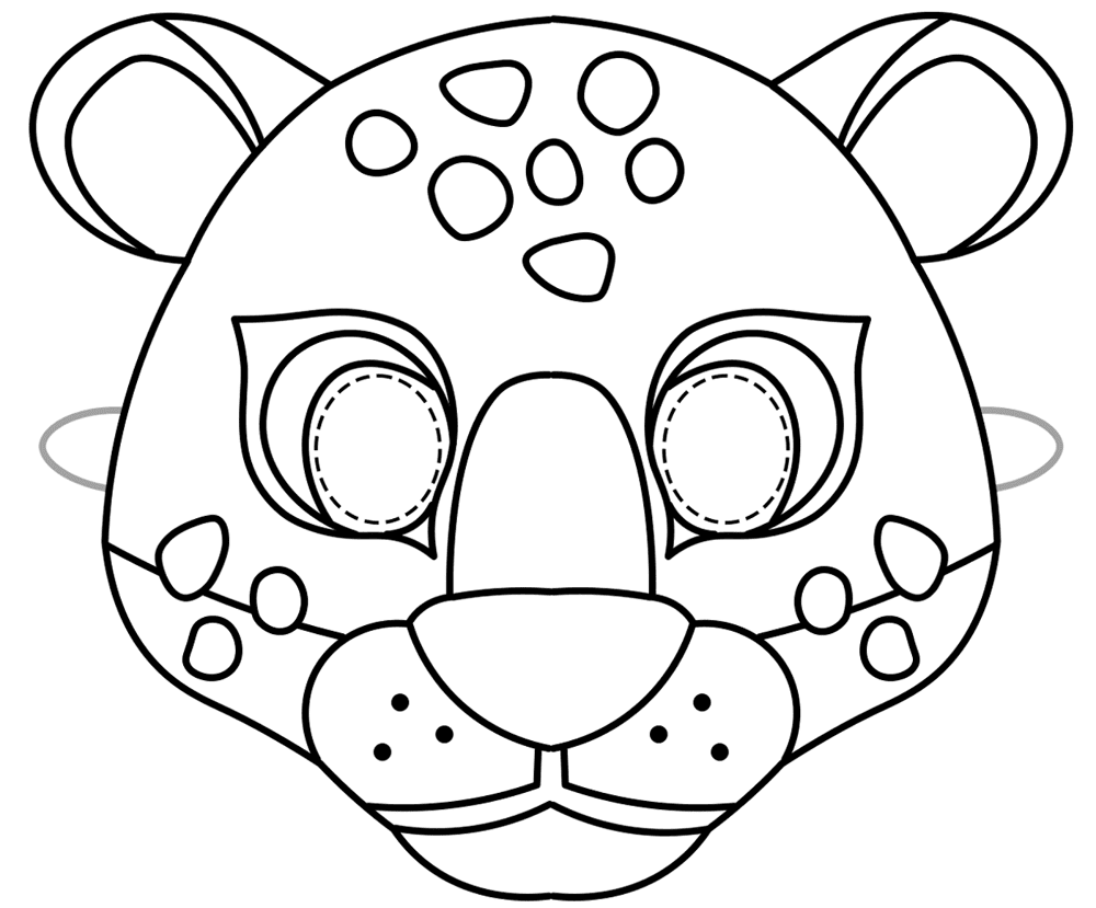 Jaguar Rainforest Animal Paper Mask Md Coloring Page — Free Printable — free printable coloring page