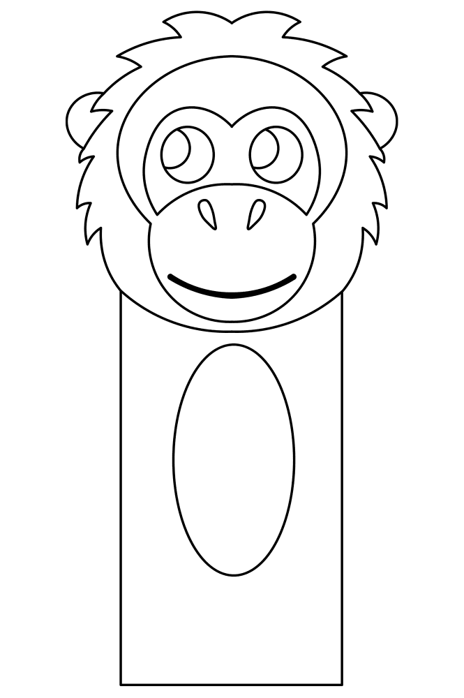 Rainforest Monkey Bookmark Md Coloring Page — Free Printable — free printable coloring page