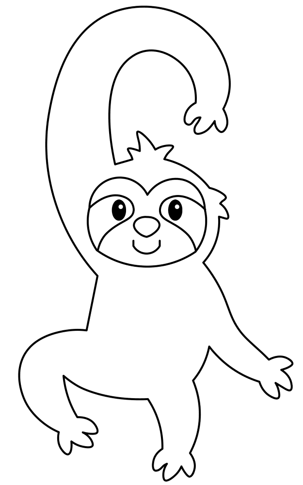Sloth Door Hanger 1 Md Coloring Page — Free Printable — free printable coloring page