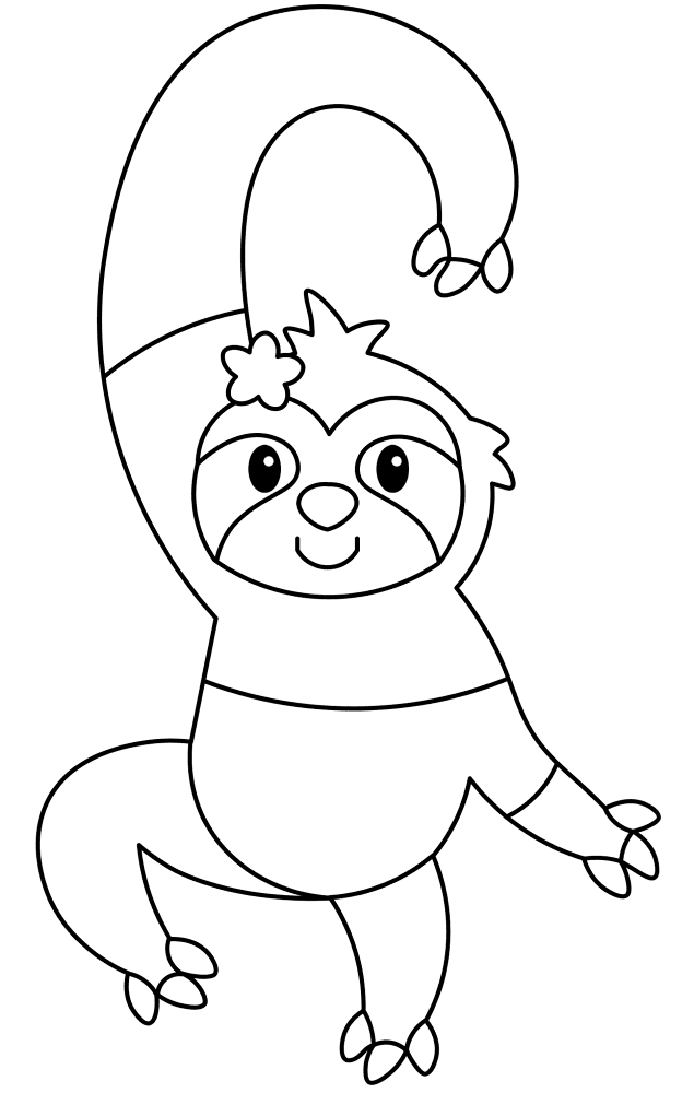 Sloth Door Hanger Md Coloring Page — Free Printable — free printable coloring page