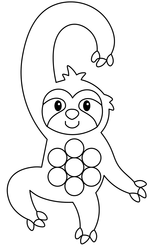 Sloth Paper Door Hanger Md Coloring Page — Free Printable — free printable coloring page