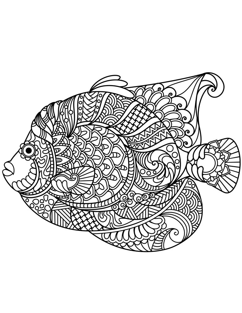 Angelfish Zentangle Coloring Page Md Coloring Page — Free Printable — free printable coloring page