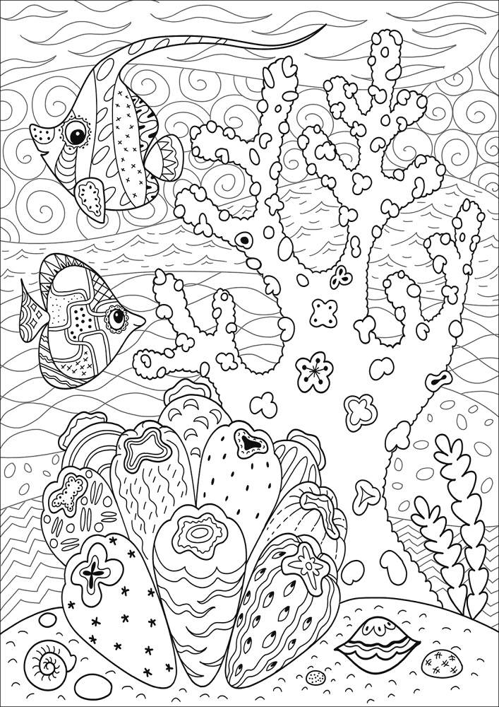 Butterflyfishes Enjoying Coral Reef Coloring Page Md Coloring Page — Free Printable — free printable coloring page