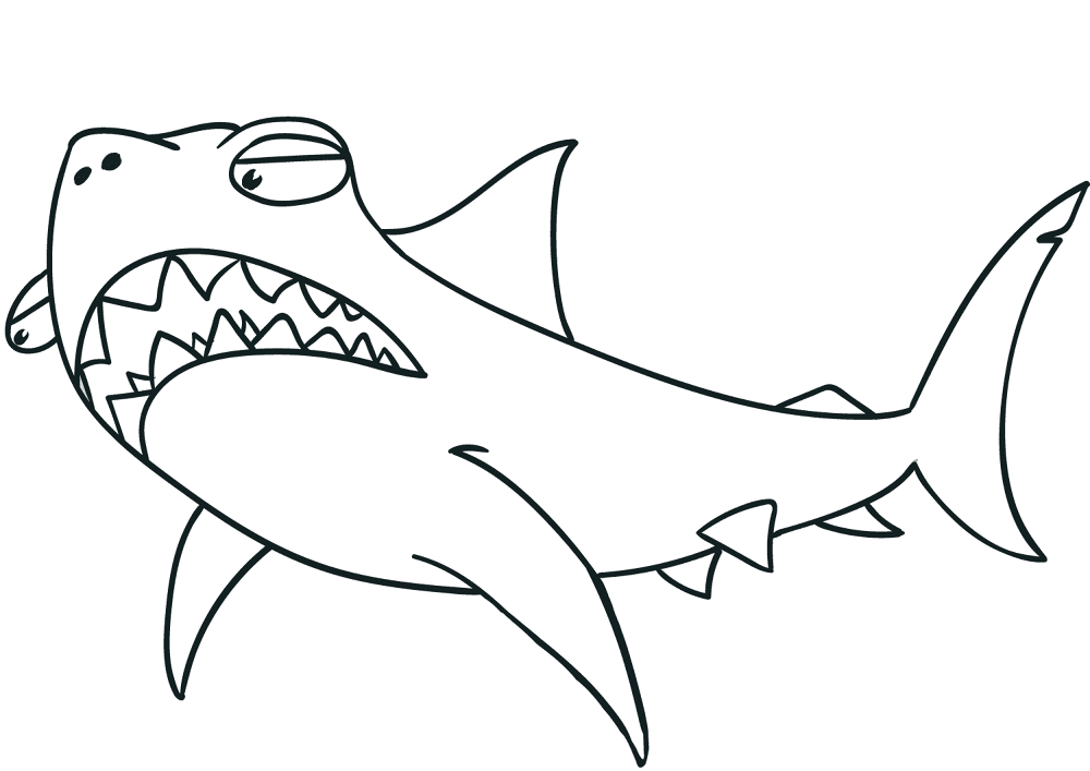 Cartoon Shark 2 Coloring Page Md Coloring Page — Free Printable — free printable coloring page
