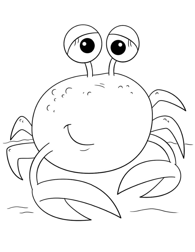Cute Cartoon Crab Coloring Page Md Coloring Page — Free Printable — free printable coloring page