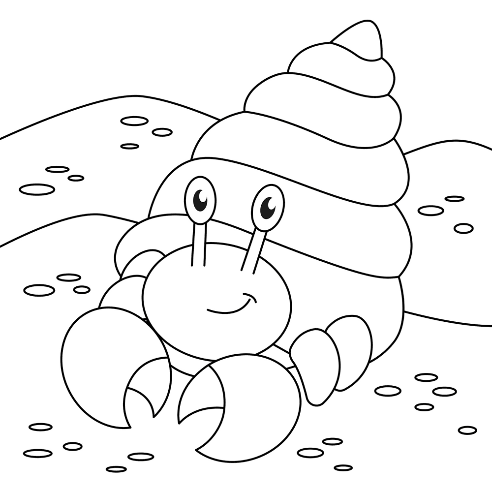 Cute Hermit Crab 2 Coloring Page Md Coloring Page — Free Printable — free printable coloring page