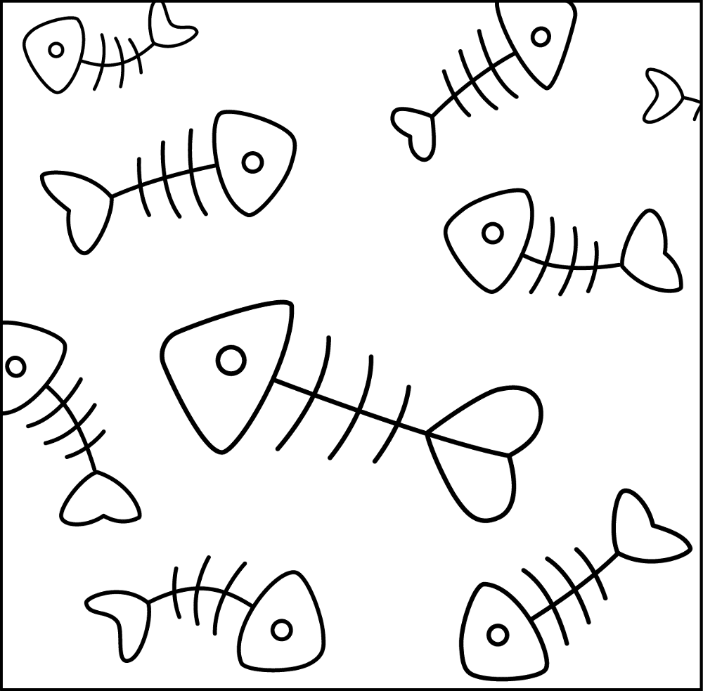 Fish Bones Pattern Coloring Page Md Coloring Page — Free Printable — free printable coloring page
