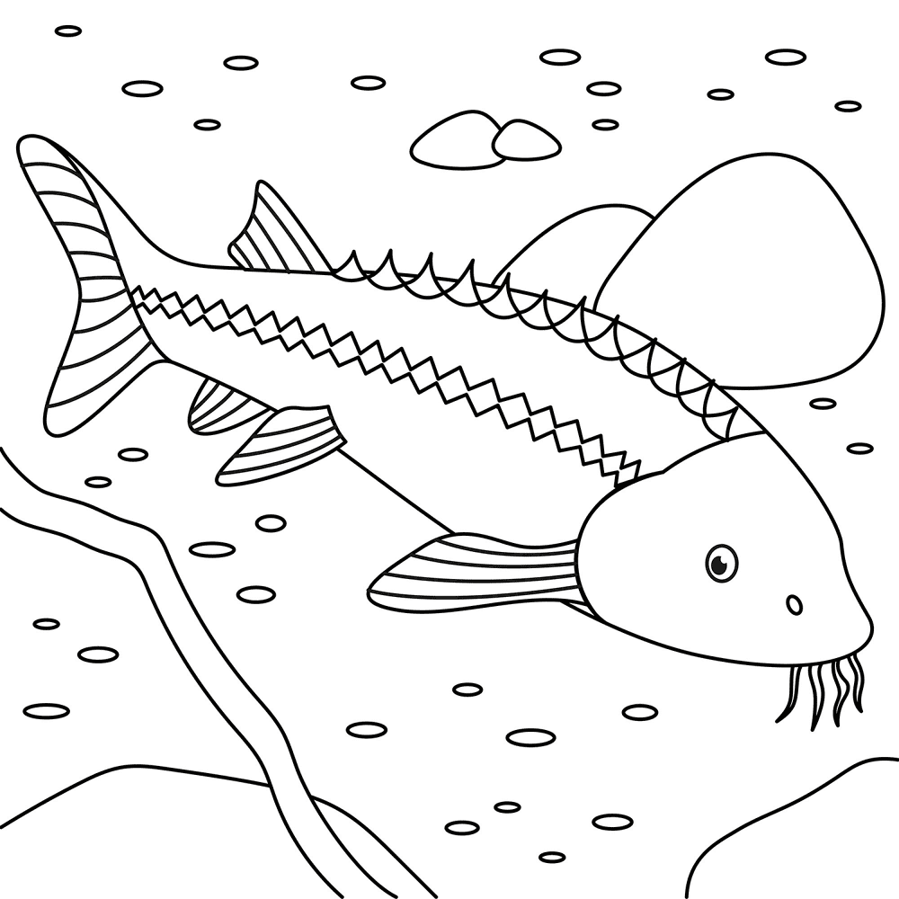 Great Sturgeon 2 Coloring Page Md Coloring Page — Free Printable — free printable coloring page