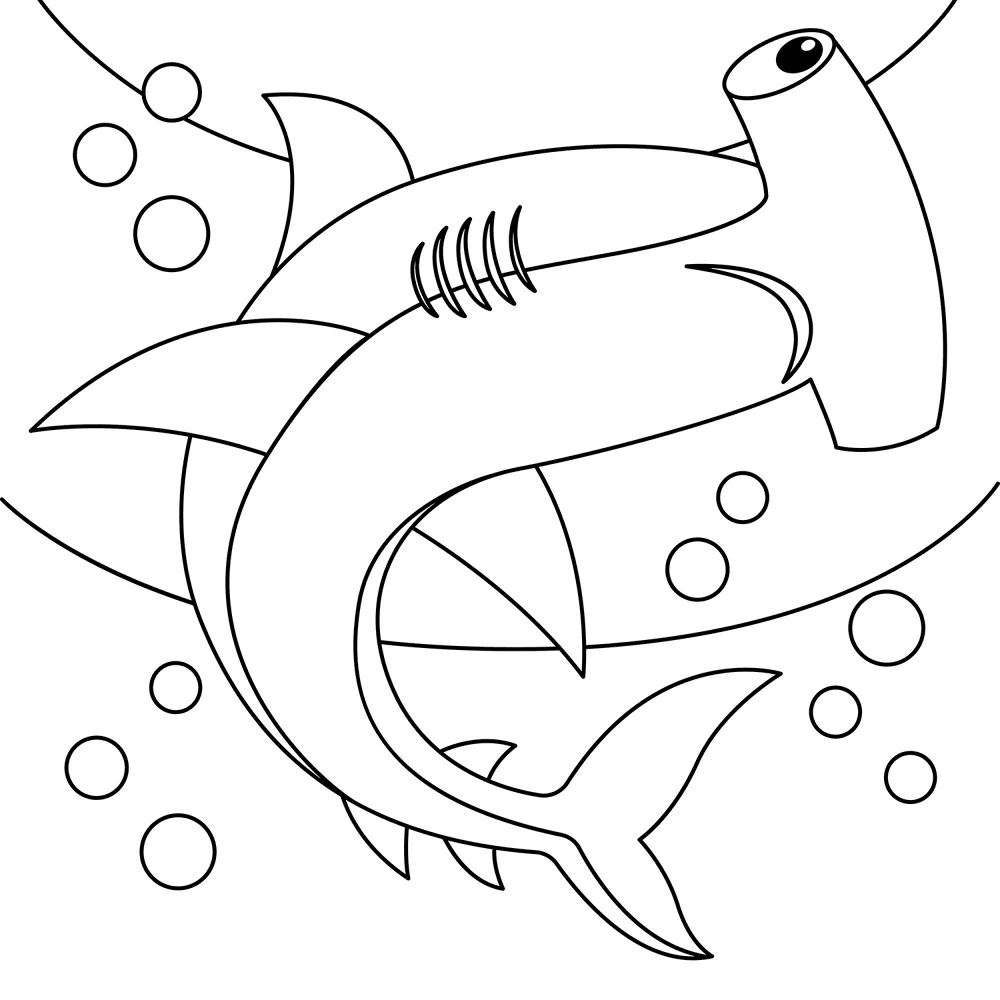 Hammerhead Shark 2 Coloring Page Md Coloring Page — Free Printable — free printable coloring page