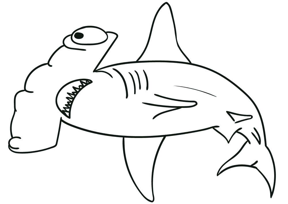 Hammerhead Shark 3 Coloring Page Md Coloring Page — Free Printable — free printable coloring page