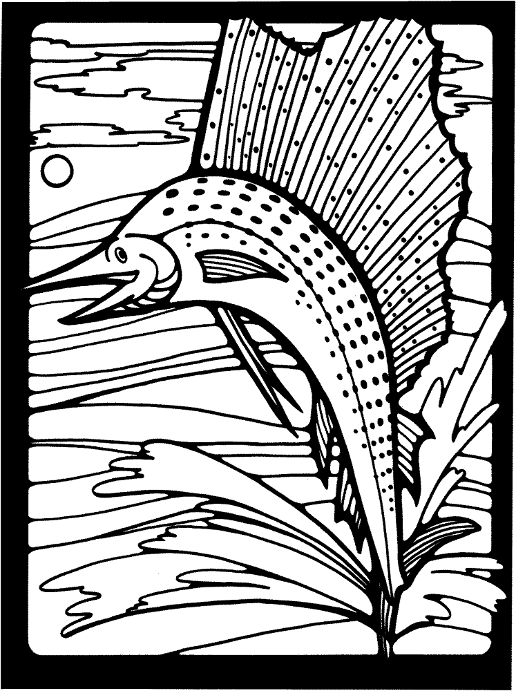 Marlin Jumping Out Of Water Coloring Page Md Coloring Page — Free Printable — free printable coloring page