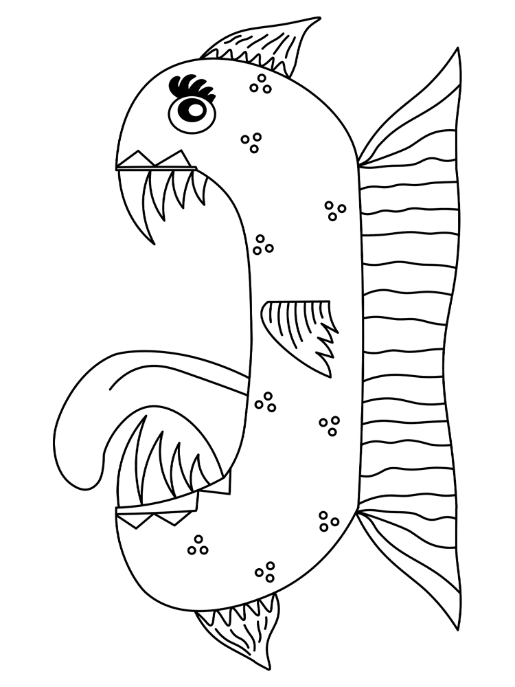 Scary Monster Fish Md Coloring Page — Free Printable — free printable coloring page