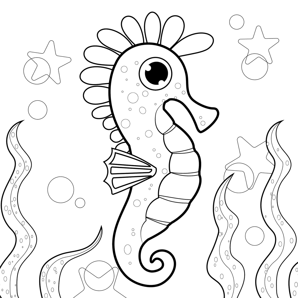 Seahorse 2 Coloring Page Md Coloring Page — Free Printable — free printable coloring page