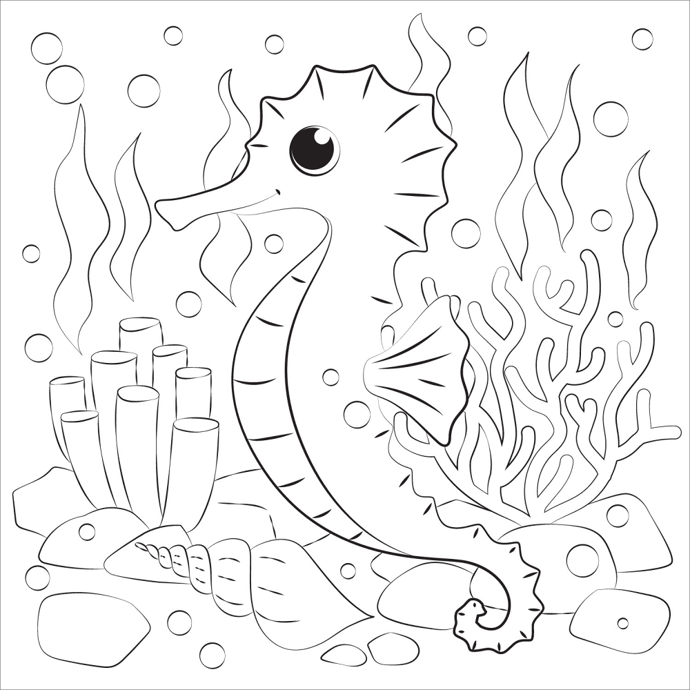 Seahorse Coloring Page Md Coloring Page — Free Printable — free printable coloring page