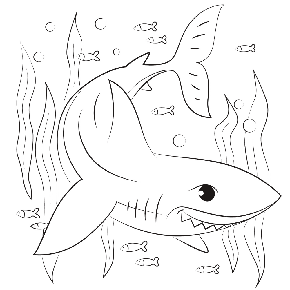 Shark Coloring Page Md Coloring Page — Free Printable — free printable coloring page