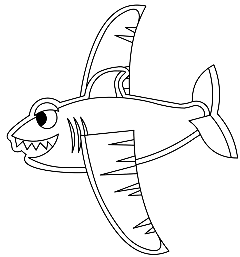 Shark Glider 1 Md Coloring Page — Free Printable — free printable coloring page