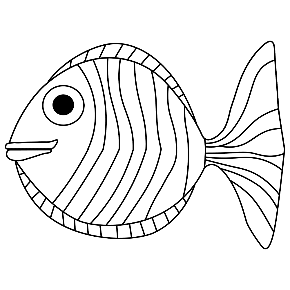 Striped Cartoon Fish Md Coloring Page — Free Printable — free printable coloring page