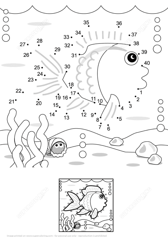 Underwater Life Dot To Dot Md Coloring Page — Free Printable — free printable coloring page