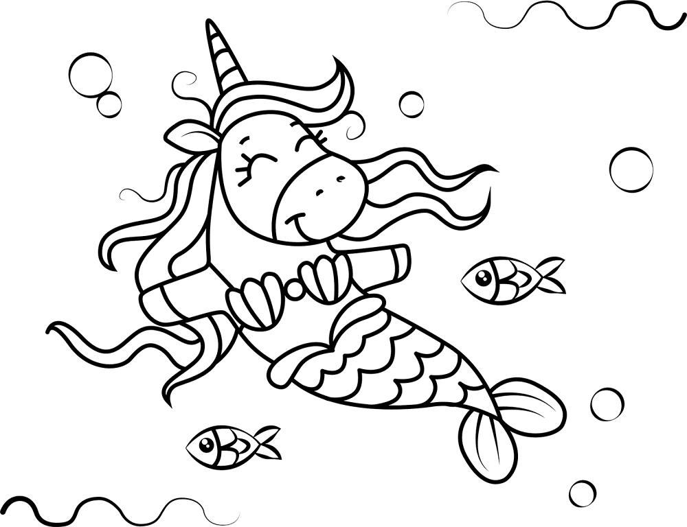Unicorn Mermaid Coloring Page Md Coloring Page — Free Printable — free printable coloring page