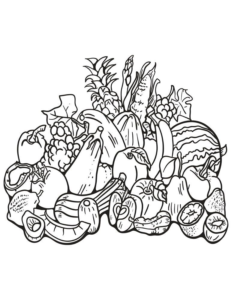 Fall Harvest Coloring Page Md Coloring Page — Free Printable — free printable coloring page