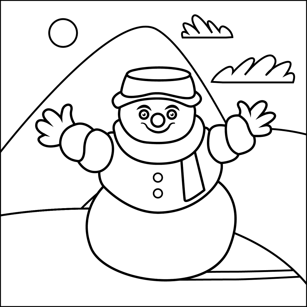 Snowman Coloring Page Md Coloring Page — Free Printable — free printable coloring page