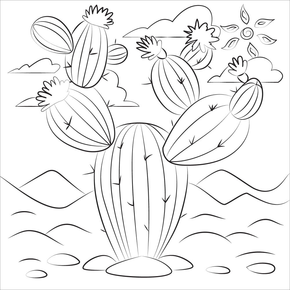 Cactus Coloring Page Md Coloring Page — Free Printable — free printable coloring page